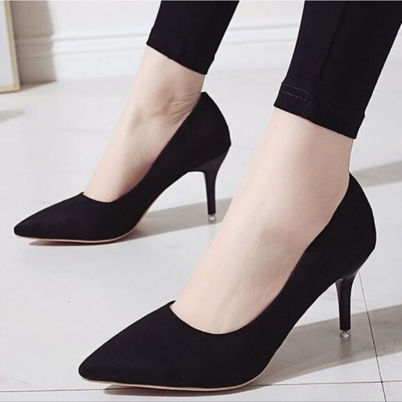 H&M WOMEN"S POINTED TOE LOW KITTEN HEEL DRESS PUMP - Picture 14 of 14